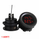 Yuvarlak Voltmetre Termometre 12V/24V