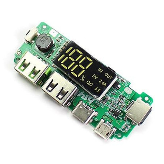 Powerbank 5V 2.4A Ekran Yeşil