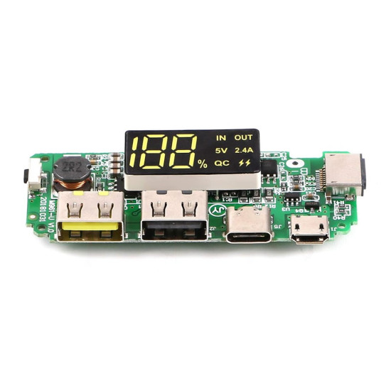 Powerbank 5V 2.4A Ekran Yeşil