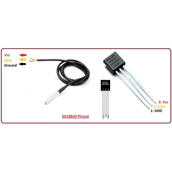 DS18B20 3 Metre Kablolu Su Geçirmez