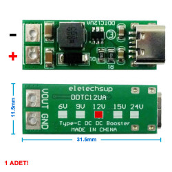 Type-C USB to 12V Boost Modül