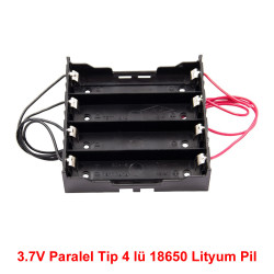 18650 Pil Yuvası 4'lü Paralel