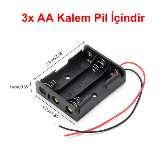 3'lü AA Kalem Pil Yuvası